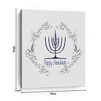 Happy Hanukkah Menorah Canvas Art Print