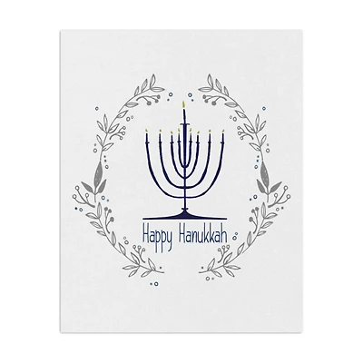 Happy Hanukkah Menorah Canvas Art Print
