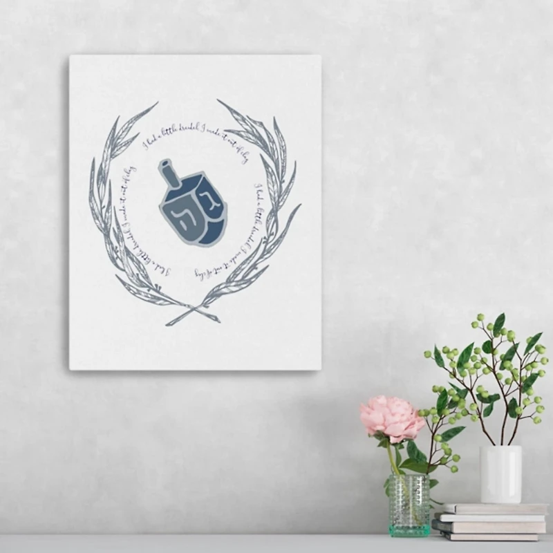 Blue Dreidel Canvas Art Print