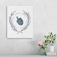 Blue Dreidel Canvas Art Print