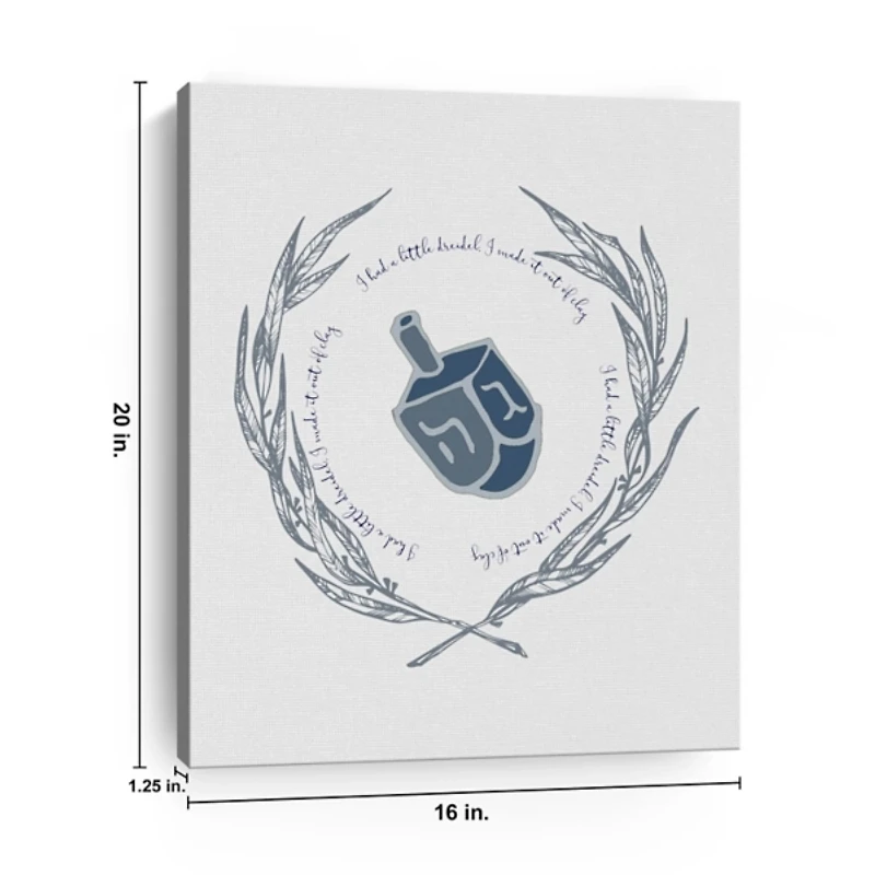 Blue Dreidel Canvas Art Print