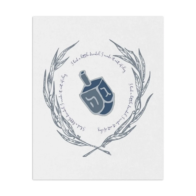 Blue Dreidel Canvas Art Print