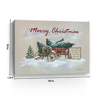 Merry Christmas Wagon Canvas Art Print