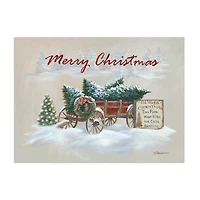 Merry Christmas Wagon Canvas Art Print