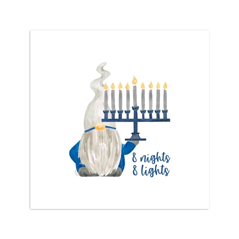 Gnome with Menorah Canvas Art Print
