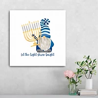 Shine Bright Menorah Gnome Canvas Art Print