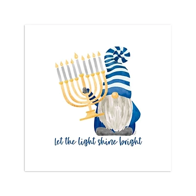 Shine Bright Menorah Gnome Canvas Art Print
