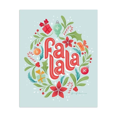 Fa La La Wreath Canvas Art Print