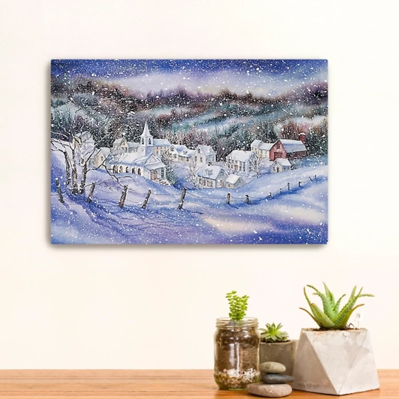 Winter Wonderland Village Canvas Art Print