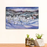 Winter Wonderland Village Canvas Art Print