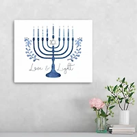 Love & Light Menorah Canvas Art Print
