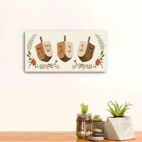 Floral Dreidel Trio Canvas Art Print