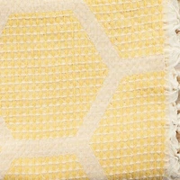Yellow Honeycomb Cotton Throw