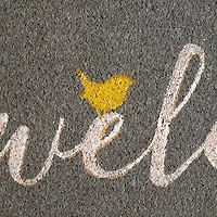 Gray Welcome Bird Coir Doormat