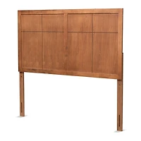 Ash Walnut Wood Panel Queen Headboard