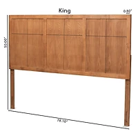 Ash Walnut Wood Panel King Headboard