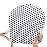 Black and White Woven Dining Chairs, Set of 2