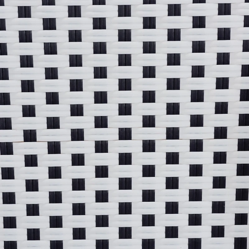 Black and White Woven Dining Chairs, Set of 2