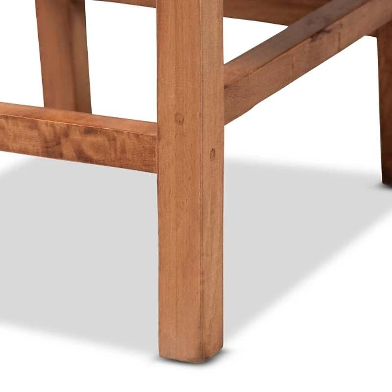 Natural Rattan and Wood Counter Stool