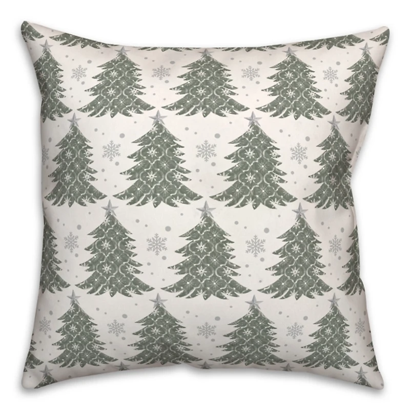 Ornate Trees Christmas Pillow