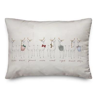 Reindeer Lineup Christmas Pillow