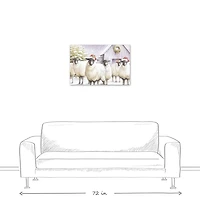 Festive Sheep Christmas Canvas Art Print