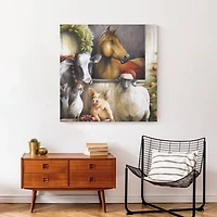 Christmas Barn Animals Canvas Art Print