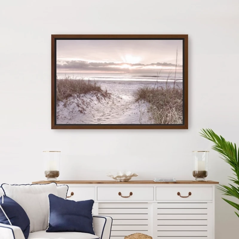Beach Morning Blessing Framed Canvas Art Print