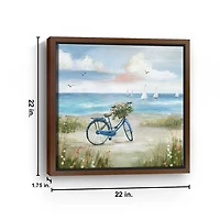 Beach Bike Bliss Framed Canvas Art Print