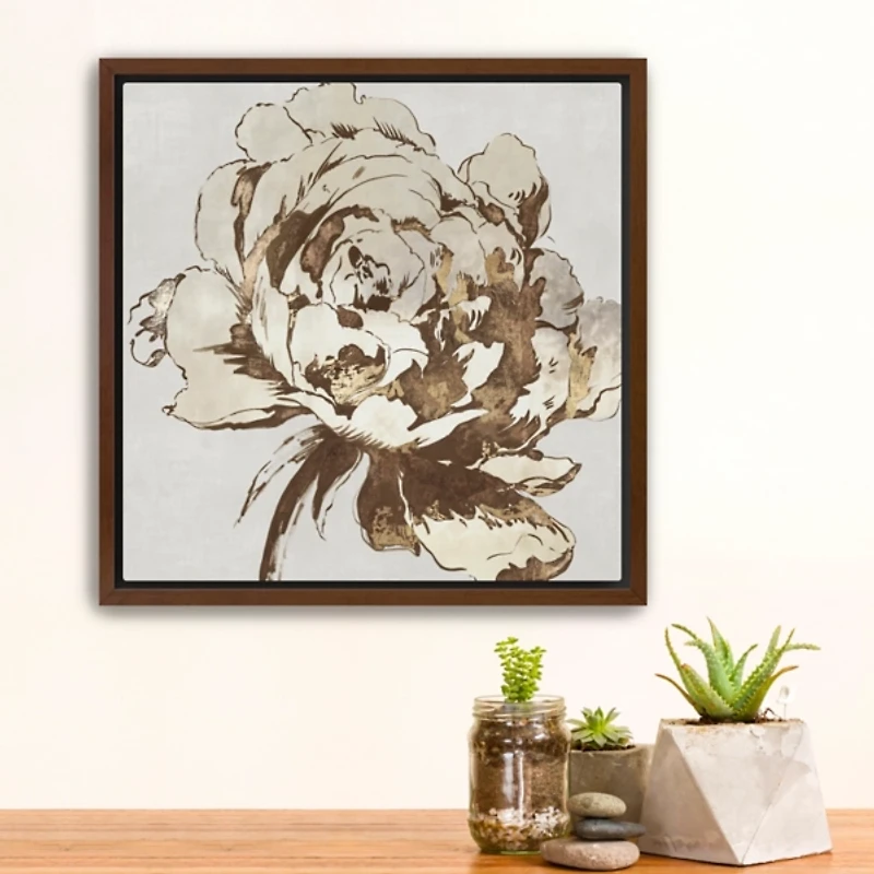 Golden Blossom I Framed Canvas Art Print