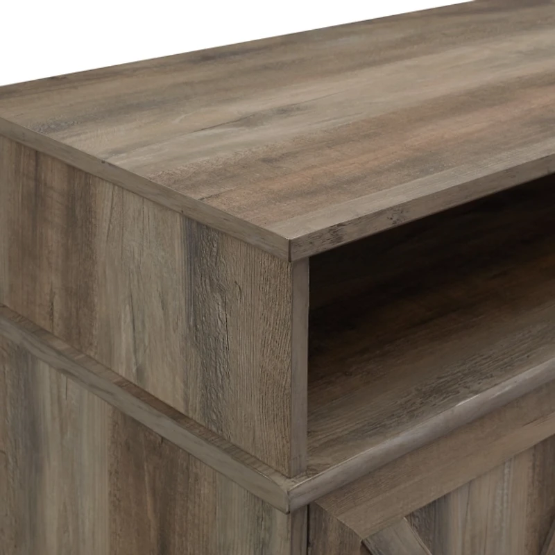 Graywash Rustic Fireplace Cabinet