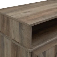 Graywash Rustic Fireplace Cabinet