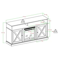 Graywash Rustic Fireplace Cabinet