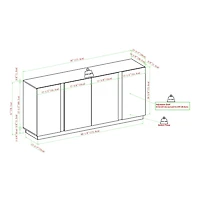 Gray Brown Modern 2-Door Sideboard