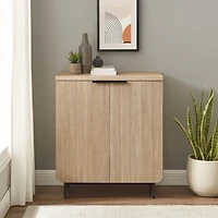 Natural Fluted Wood Scandinavian Cabinet
