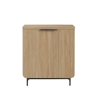 Natural Fluted Wood Scandinavian Cabinet