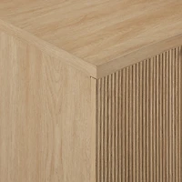 Natural Fluted Wood Scandinavian Cabinet