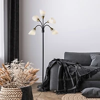 Black 5-Light Adjustable Tree Floor Lamp