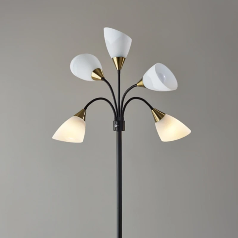 Black 5-Light Adjustable Tree Floor Lamp