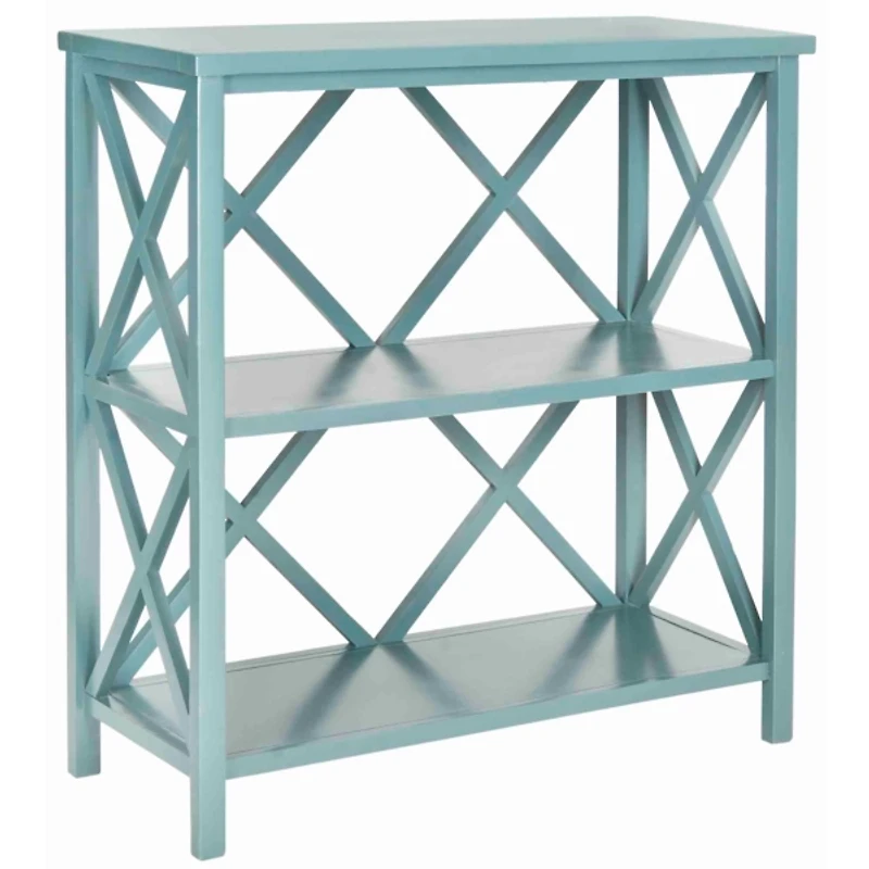 Turquoise Trellis Pine Wood Bookcase