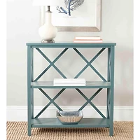 Turquoise Trellis Pine Wood Bookcase