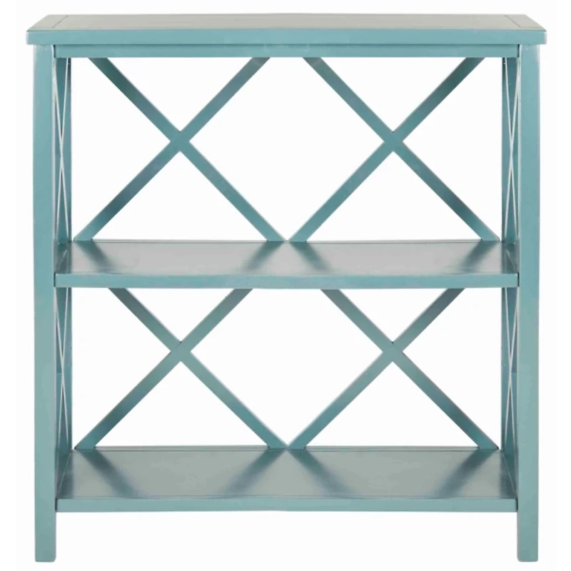 Turquoise Trellis Pine Wood Bookcase