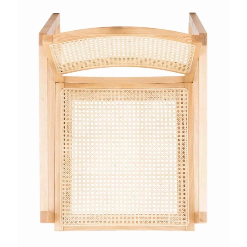 Natural Wood and Rattan Rocking Chair