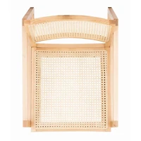 Natural Wood and Rattan Rocking Chair