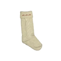 Cream Ho Ho Ho Script Christmas Stocking
