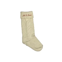 Cream Let It Snow Christmas Stocking