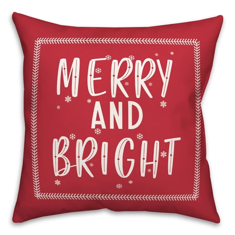 Red Merry and Bright Throw Pillow