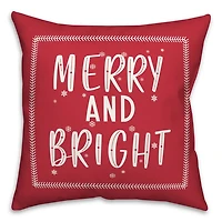 Red Merry and Bright Throw Pillow