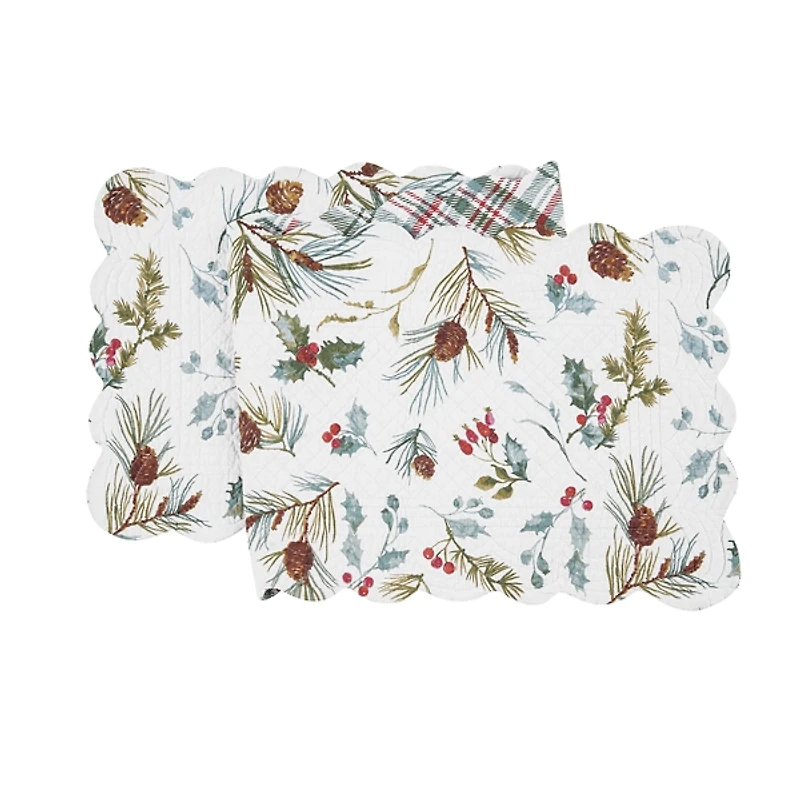 Holly and Pinecone Reversible Table Runner