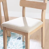Natural Wood Slatted Back Dining Chairs, Set of 2
